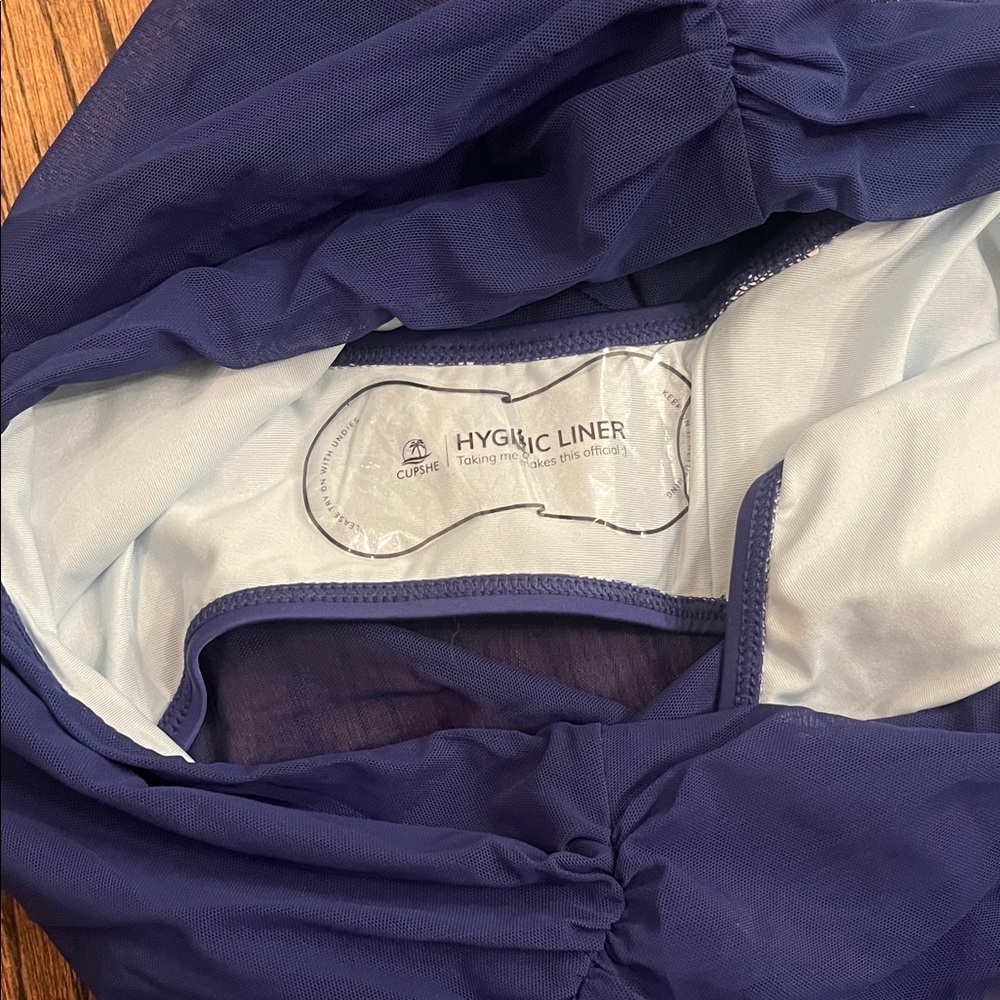 NWT Cupshe Deep Blue One-Shoulder Bikini Size L - Picture 12 of 12